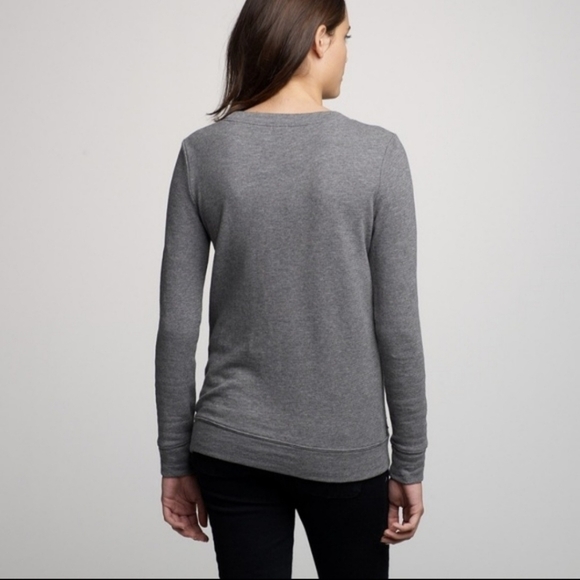 J. Crew Sequin Sweatshirt Sweater Top Grey Women's XXS 100% Cotton Sparkle New - Picture 3 of 13